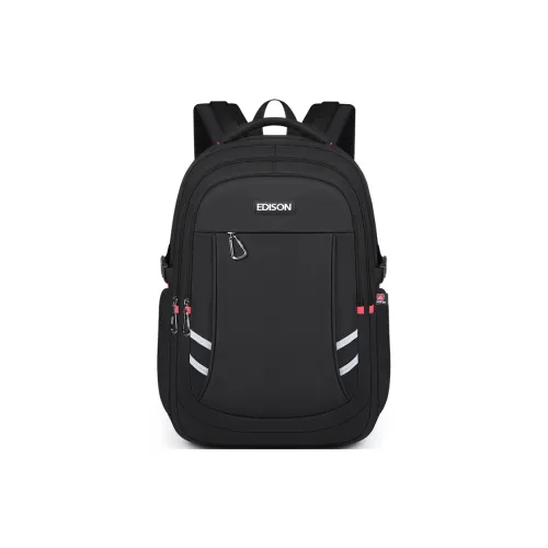 EDISON Polyester Backpack Large Size Unisex Black/Blue