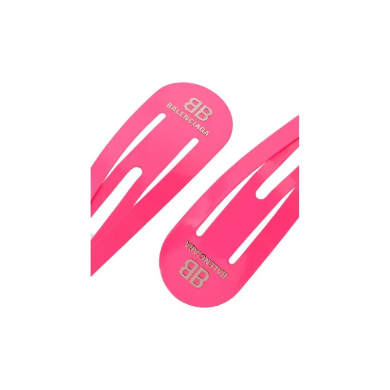 Balenciaga Stainless Steel Hair Clips Women's Pink-2