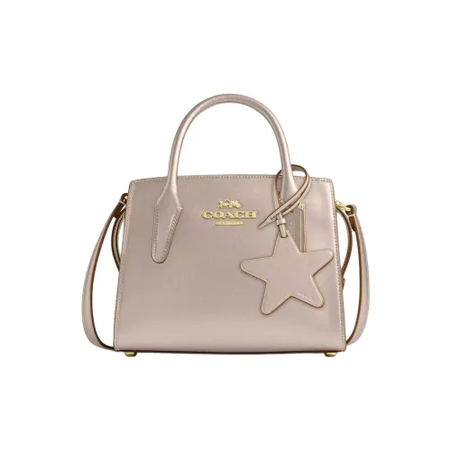 COACH Smooth Leather Shoulder Bag Crossbody Bag Handbag Small Size Women's Light Champagne