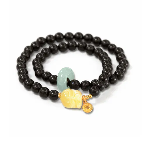 LOULANBOWUGUAN Rosewood Beaded Bracelet For Wealth Fortune Career Advancement Smooth Sailing And Attracting Love Unisex