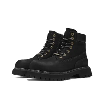 Jeep Vintage Classic Yellow Boots Short Mid Calf Martin Boot Men's Black Warrior