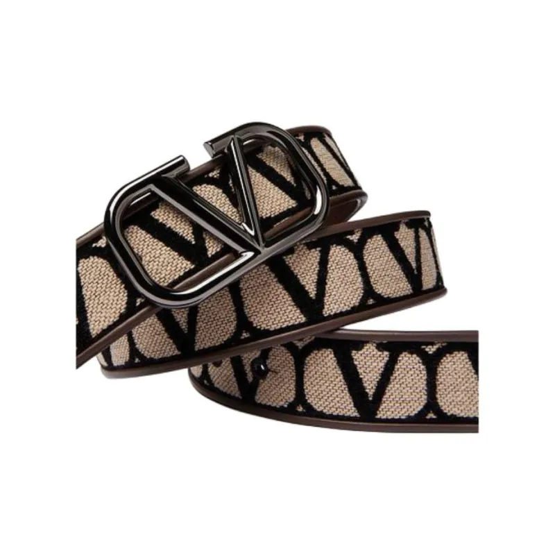 Valentino Toile Iconographe VLogo Signature Buckled Belt-2