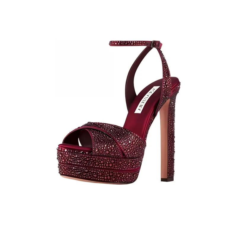 AQUAZZURA Divine Plateau 130mm Crystal-embellished Sandals-2