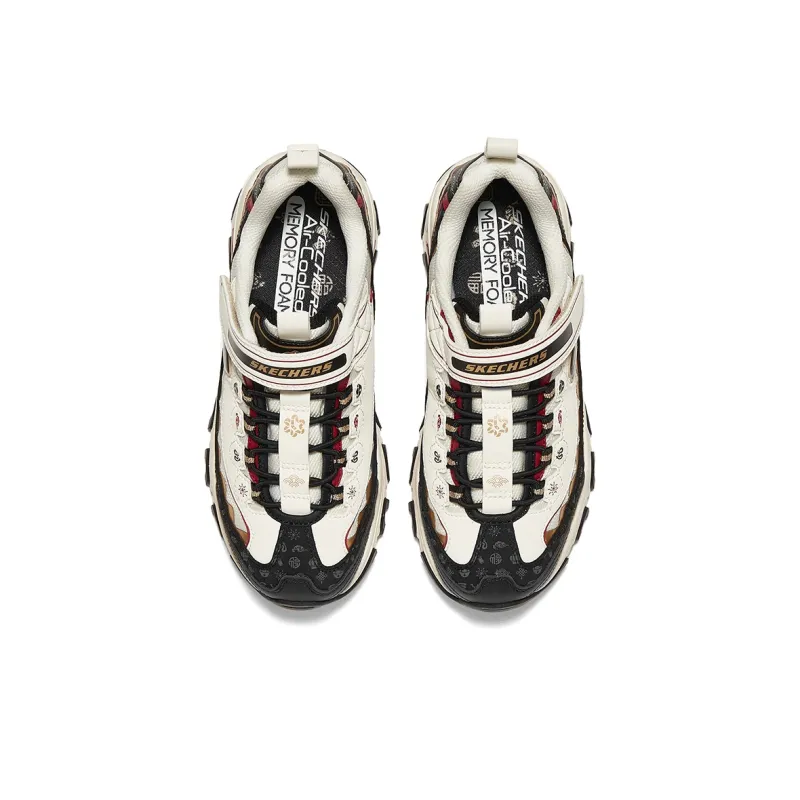 Skechers Anti Slip Wear Resistant Low Top Casual Shoes Black White Teenagers-2