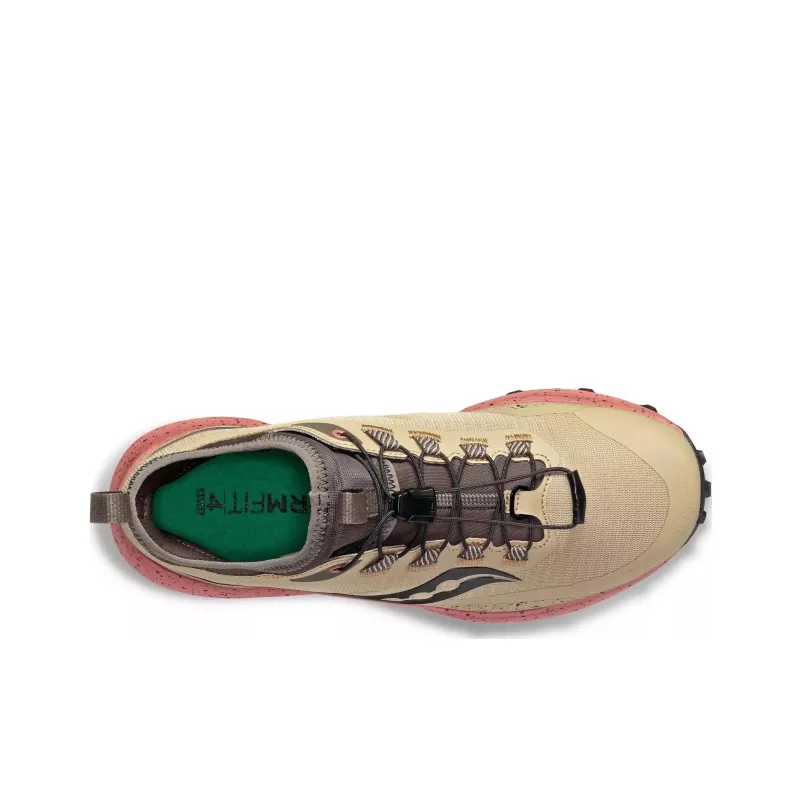 Saucony PEREGRINE 13 ST Anti Slip Wear Resistant Mid Top Trail Running Shoes Women's Tan-3