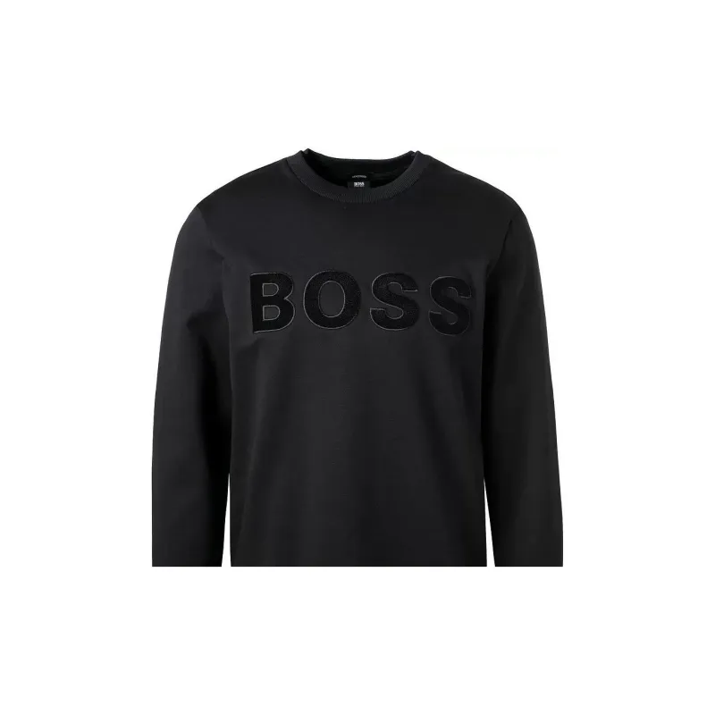 HUGO BOSS Logo Flocked Crewneck Sweatshirt-2