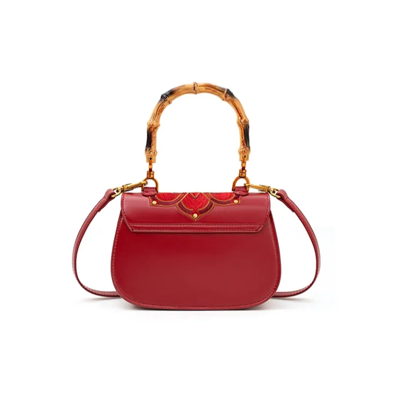 PAYOT Microfiber Synthetic Leather Wedding Bag One Shoulder Crossbody Portable Small Size Women's Burgundy-3