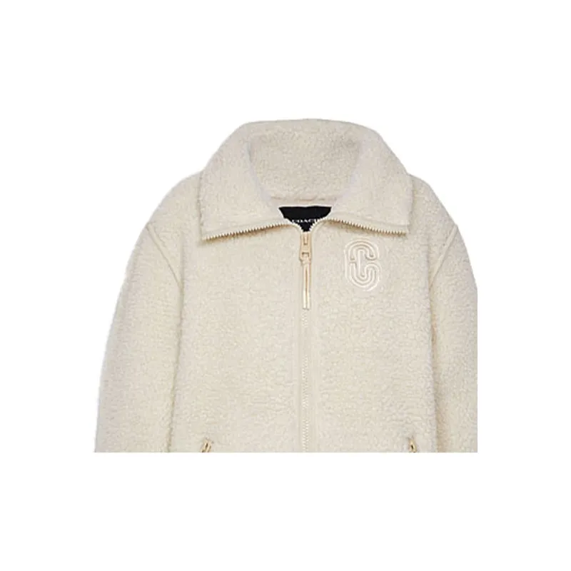 COACH FW21 Velvet feel Coat Women's White-1