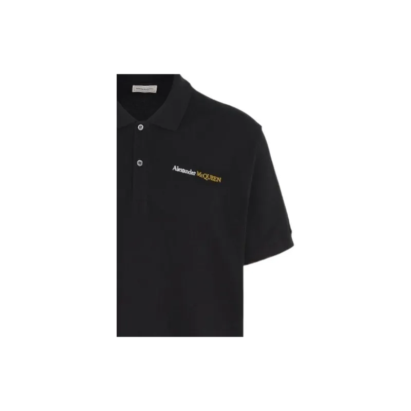 Alexander McQueen Logo Embroidered Polo Shirt-7