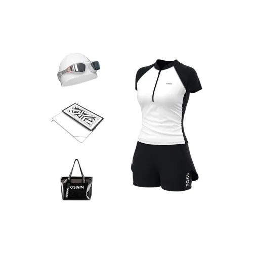TOSWIM Swim Set Goddess Five-Piece Set Women's Primordial Black White