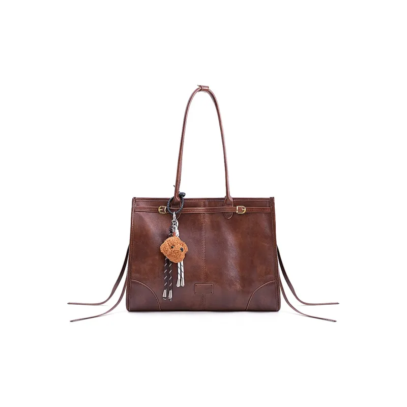 Vigno Synthetic Leather Tote Shoulder Bag Regular Women's Yellow Brown/Black/Coffee-33