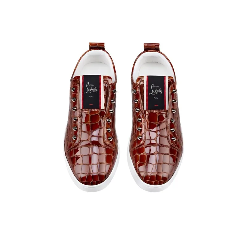 CL LUBOTING F.A.V. Fique A Vontade Low-Top Skateboard Shoes Men's Red Brown-4