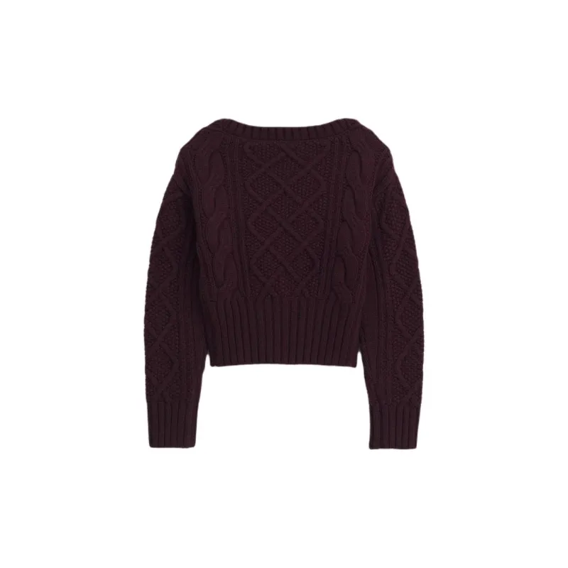 ZARA Sweater Women's Burgundy Red-1