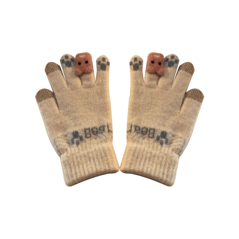 IOTS Fleece Thickened Cycling, Windproof, Casual And Versatile Cooling Gloves Women's-5