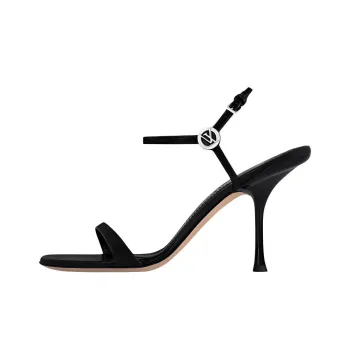 LOUIS VUITTON 6AM Strap Sandals 9cm Women's Black