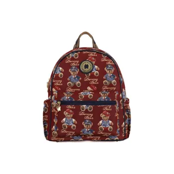 DANNYBEARJEANS Fabric Backpack Regular Women's Red Gentleman Bear Blue
