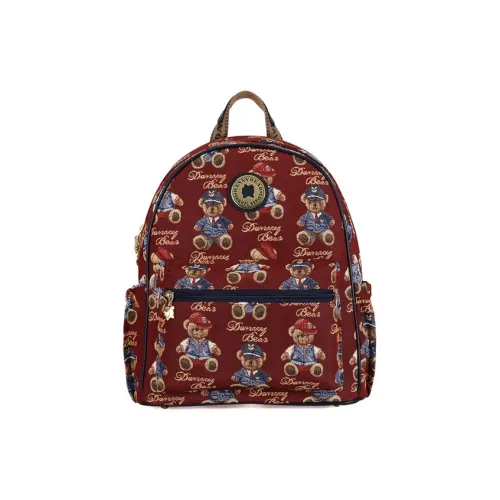 DANNYBEARJEANS Fabric Backpack Regular Women's Red Gentleman Bear Blue