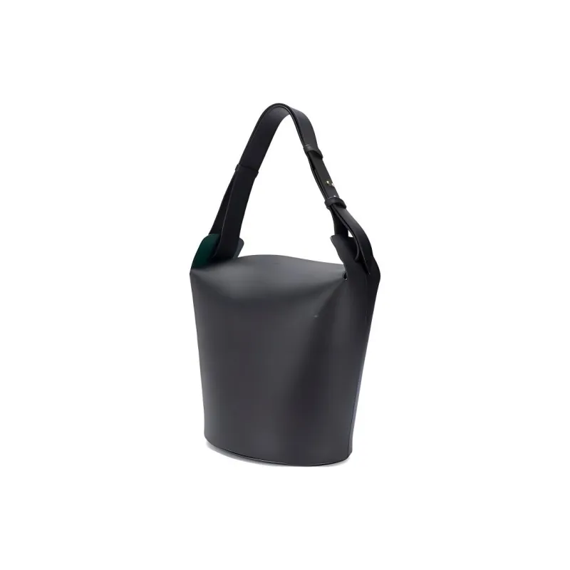 Burberry Cow Leather Bucket Bags Handbags Large Size Women's Black-1