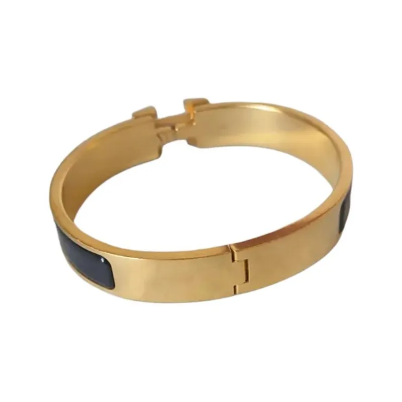 HERMES Bracelet Narrow Clic Clac H Enamel Gm Black-2