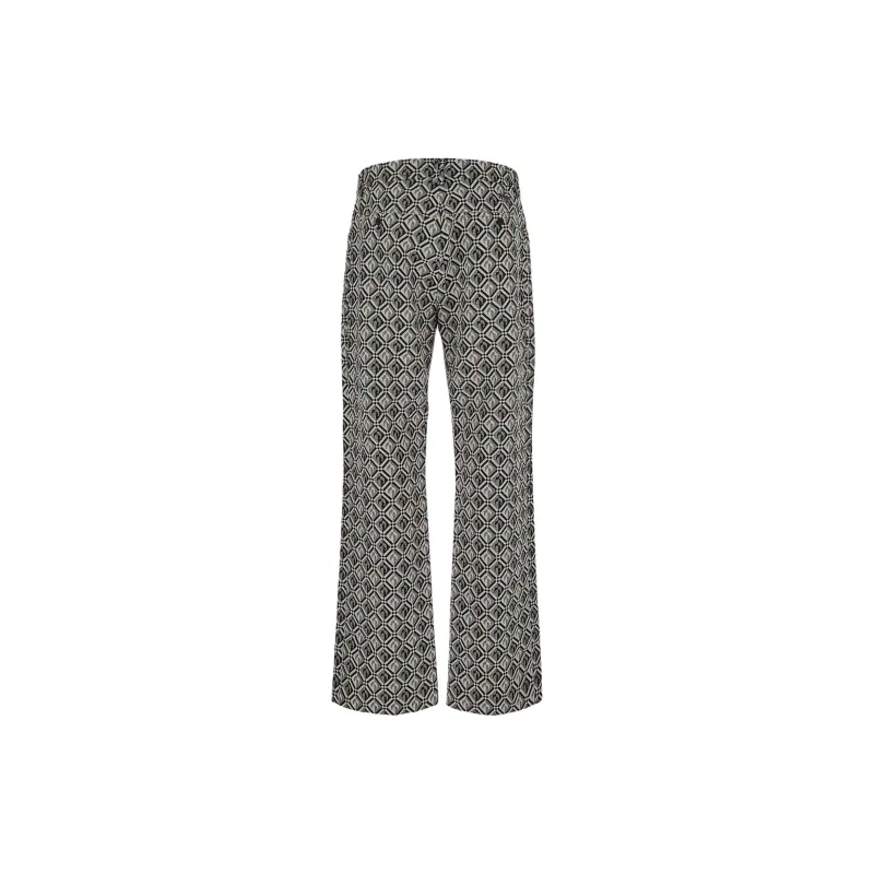 Marine Serre Logo Pattern Straight Leg Tailored Trousers-1