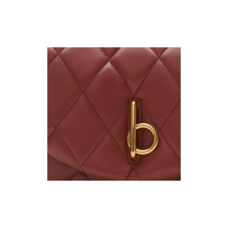 Burberry Lambskin Crossbody Bag Shoulder Bag Women's Rusty Red-3
