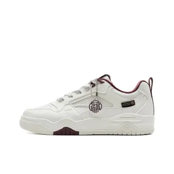 XTEP Abrasion Resistant Slip Resistant Low Top Skateboard Shoes Women's White Red