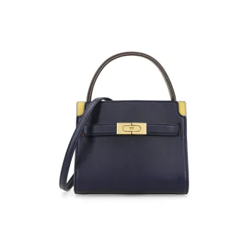 TORY BURCH Lee Radziwill Cow Leather One Shoulder Handbags Mini Women's Marine Blue