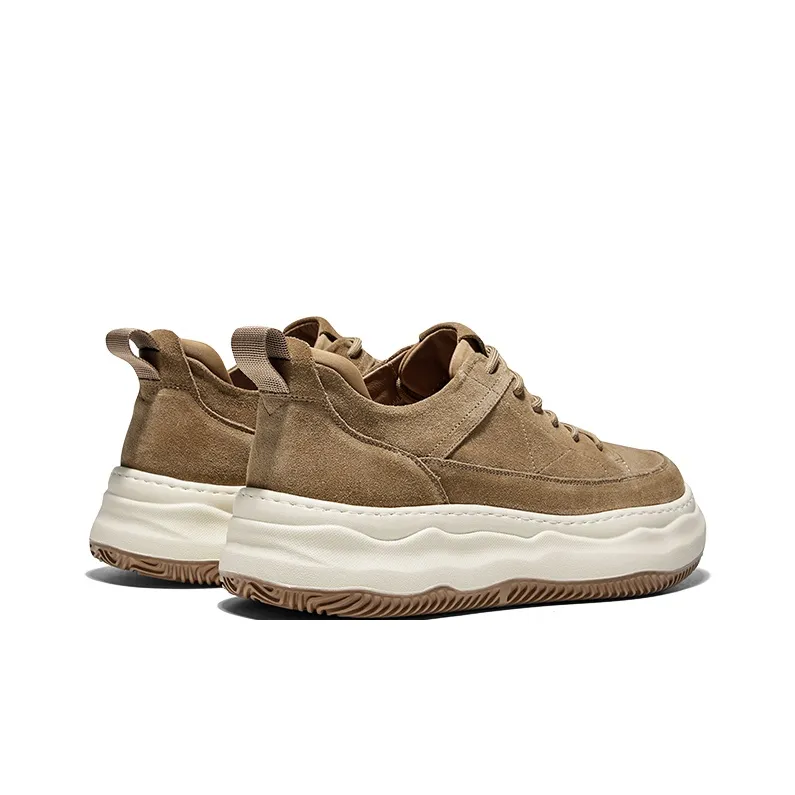 Hautton Jeans Low Top Skateboard Shoes Men's Yellow Brown-4