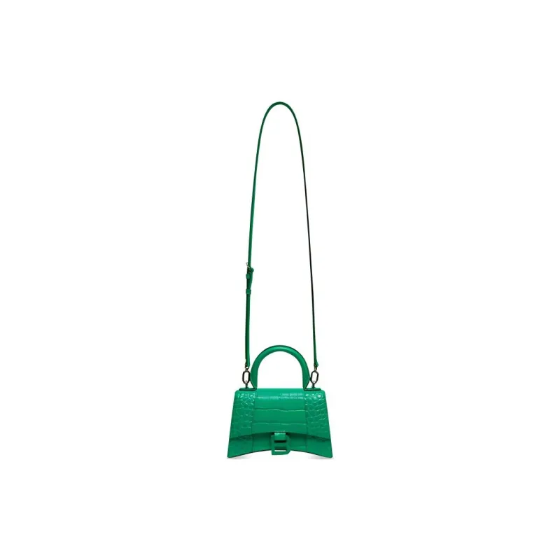 Balenciaga Hourglass Cow Leather Hourglass Bag Crossbody Bags Small Size Women's Green-4