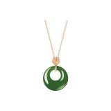 Moonstone edge Hetian Jade Necklaces Women's