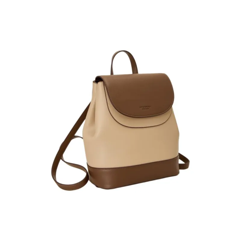 ZAVC PU Backpack Regular Women's Vanilla Yellow/White & Milk Tea/Khaki & Brown/Black-11
