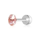 Huazi Stud Earrings 4mm-Light Rose Red