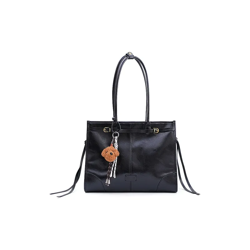 Vigno Synthetic Leather Tote Shoulder Bag Regular Women's Yellow Brown/Black/Coffee-28