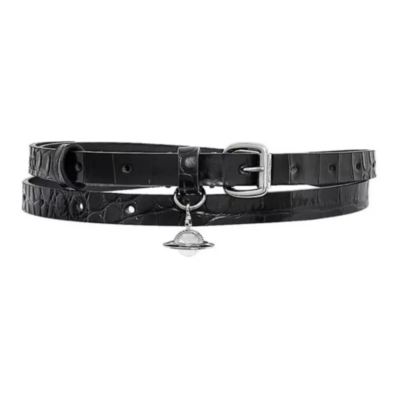 Vivienne Westwood Cow Leather Belts Women's Black Width 1.5CM-2