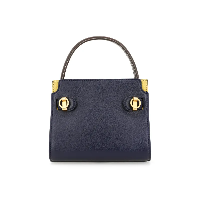 TORY BURCH Lee Radziwill Cow Leather One Shoulder Handbags Mini Women's Marine Blue-2