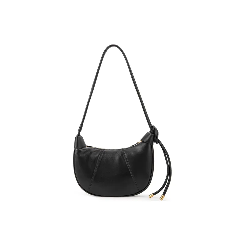 VENOF Cow Leather Dumpling Bag Shoulder Bag Small Size Women's Brown/Nordic Brown/Pall Black/Farouk Red-12