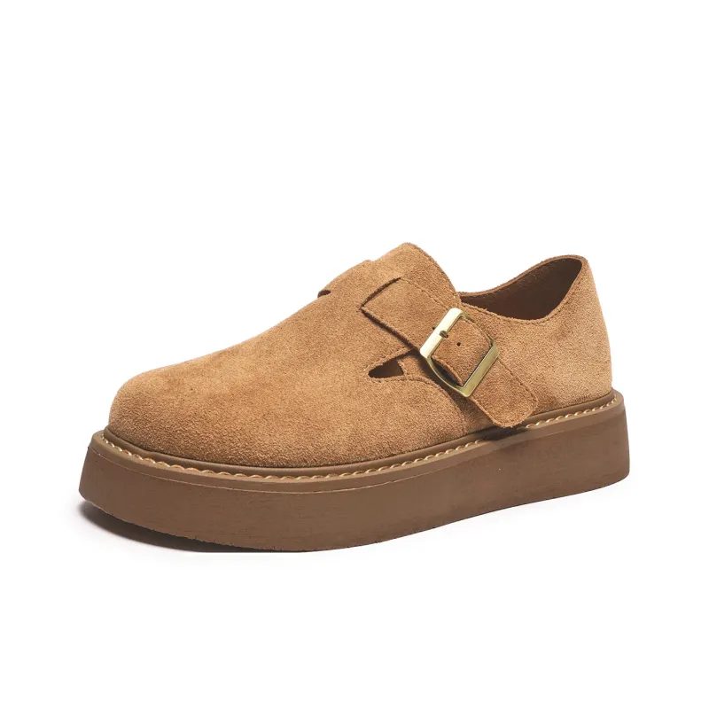 Hotwind Pinecone Grey Series Casual Single Shoes 4cm Women's-3