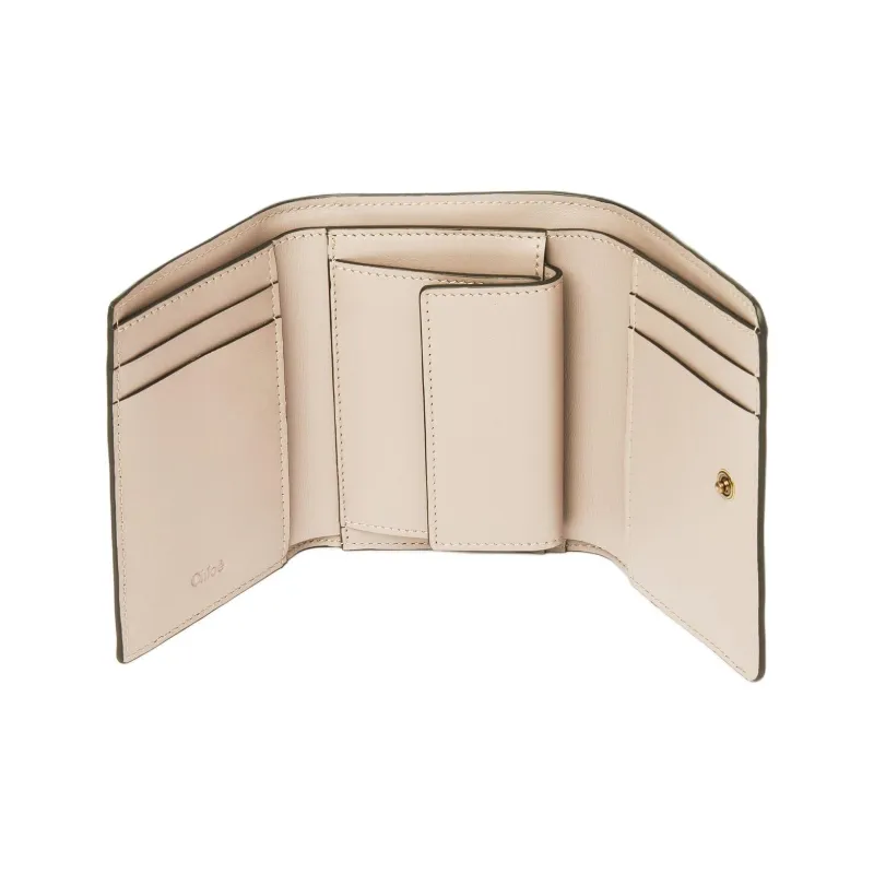 Chloe Shiny Calfskin Wallet Small Size Women's Cement Pink-3