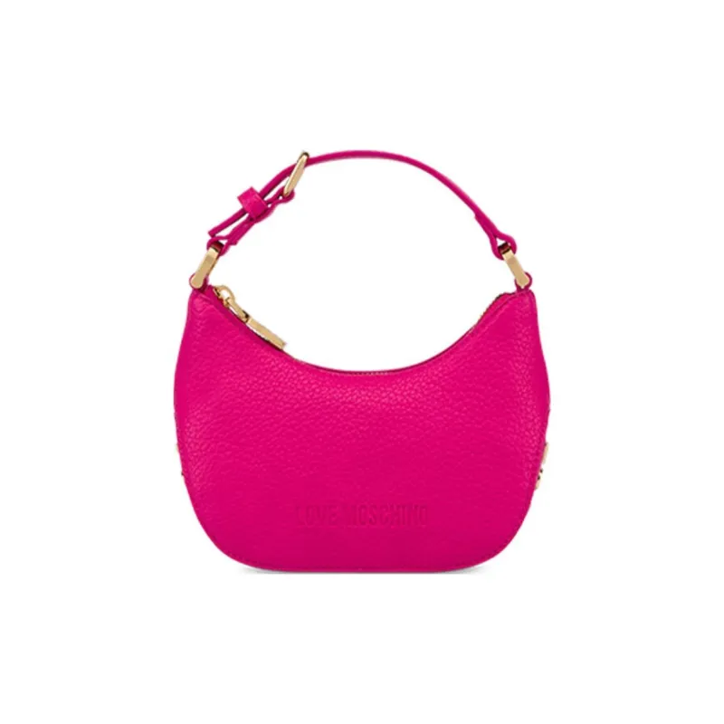 LOVE MOSCHINO PU Saddle Bag Handbag Shoulder Bag Crossbody Bag Small Size Women's Fuchsia-0