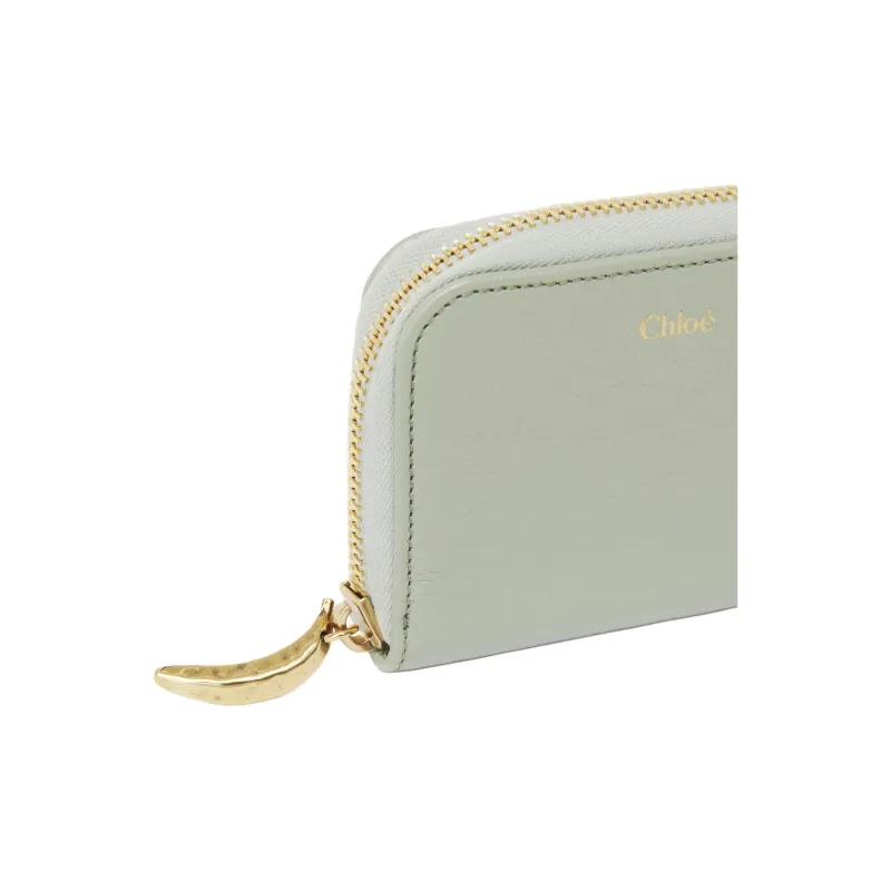 Chloe Bright Grain Calfskin Coin Purse Regular Women's Seaweed Green-4