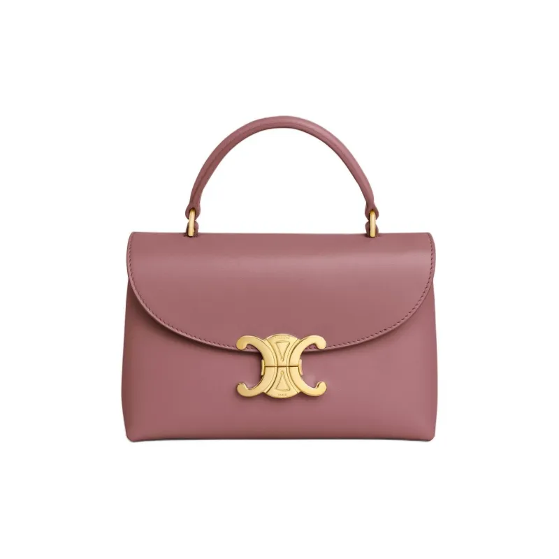 CELINE Cow Leather Shoulder Bag, Crossbody Bag, Handbag Women's Vintage Rose-0
