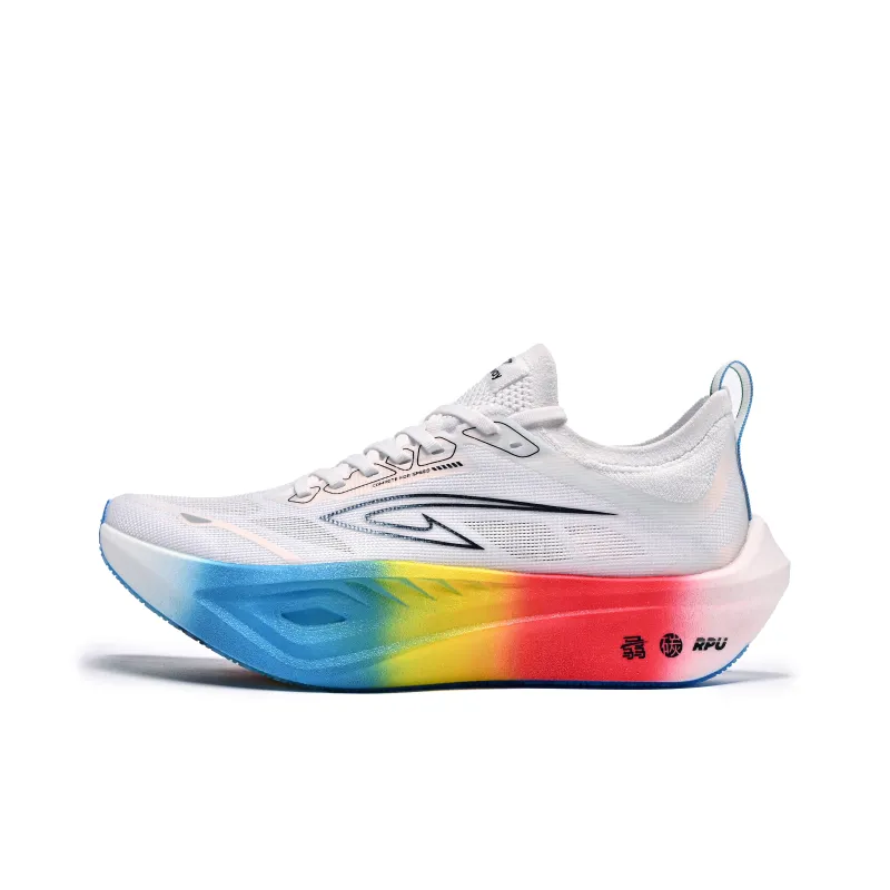 DEERWAY Running Shoes Unisex Low Top White Rainbow, Pink Blue-1