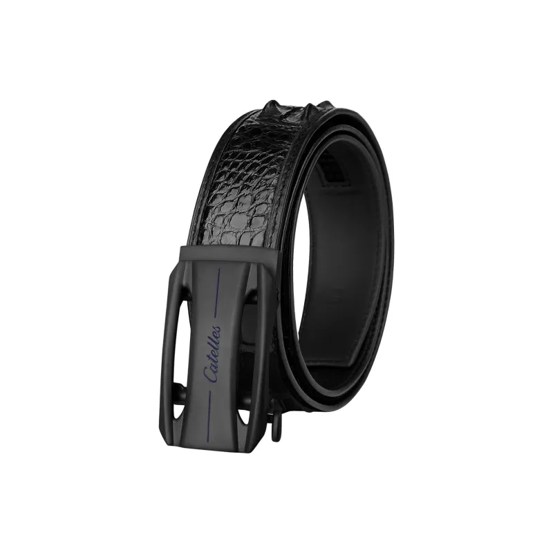 CATELLES Crocodile Leather Leather Belts Men's 3.5cm-1