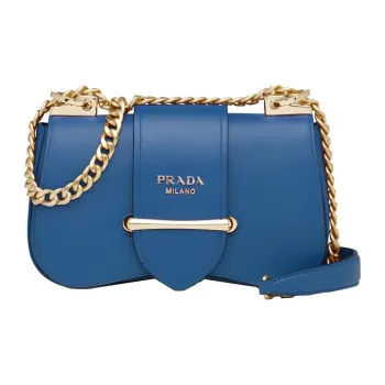 PRADA Sidonie Calfskin Shoulder Bag Crossbody Bag Women's Dark Purple Blue