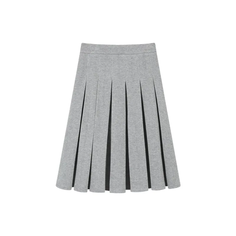 AooRaa Knit Long Skirts Women's Gray-1