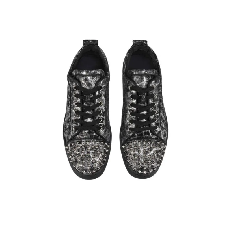 CL LUBOTING Louis Junior Spikes Low Top Skateboard Shoes Men's Black-3