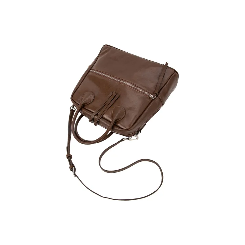 VENOF Cow Leather Carry Backpack Women's Bandage Brown/Devin Black-4