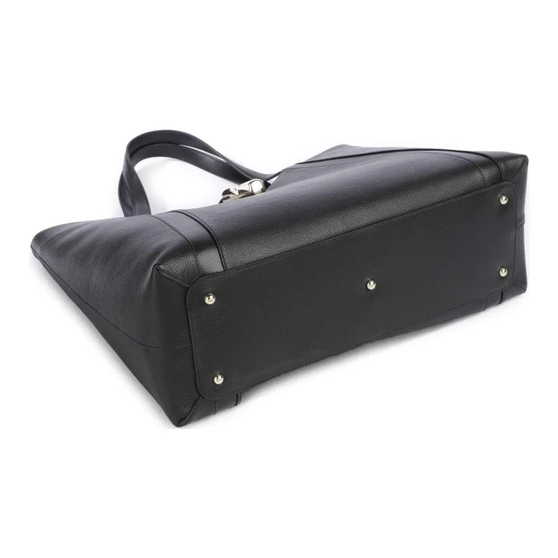 Furla Grain Leather One Shoulder Handbag Tubas Women's Black-2