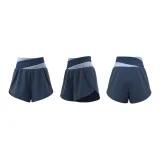Peach Multicolor Quick Dry Shorts-Whale Blue