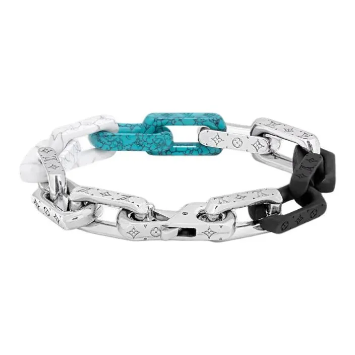 LOUIS VUITTON Stainless Steel Bracelets Men's Silver-4